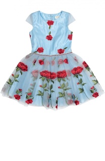 Платье с пышной юбкой и цветочной вышивкой David Charles