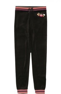 Спортивные велюровые брюки с контрастной отделкой Juicy Couture