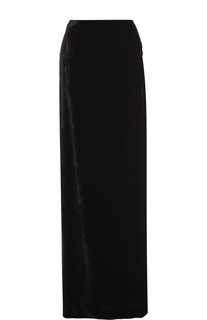 Бархатная юбка-макси с высоким разрезом Dries Van Noten