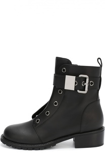 Кожаные байкеры с люверсами без шнуровки Giuseppe Zanotti Design