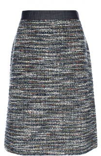 Буклированная юбка с широким контрастным поясом Escada Sport