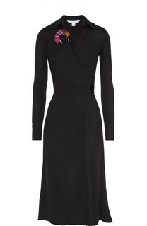 Приталенное платье с запахом и декоративной отделкой Diane Von Furstenberg