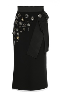 Юбка-карандаш с декоративной отделкой и широким поясом Dolce &amp; Gabbana