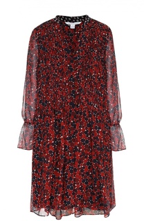 Шелковое платье прямого кроя с укороченным рукавом Diane Von Furstenberg