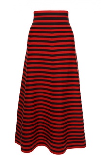 Вязаная юбка-миди в полоску с широким поясом Sonia Rykiel