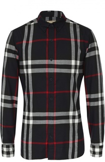 Хлопковая рубашка с воротником button-down Burberry Brit