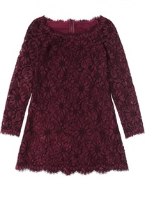 Кружевное мини-платье с длинным рукавом Dolce &amp; Gabbana