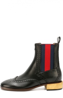 Кожаные челси Karen с брогированием Gucci