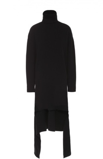 Вязаное платье асимметричного кроя с высоким воротником Balenciaga