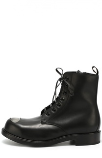 Кожаные ботинки с декоративной вставкой Alexander McQueen