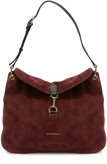 Замшевая сумка Cornwall Medium с отделкой из клетчатого текстиля Burberry