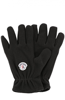 Флисовые перчатки с логотипом бренда Moncler Enfant