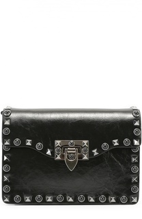 Сумка Guitar Rockstud Rolling Noir с вышитым ремнем Valentino