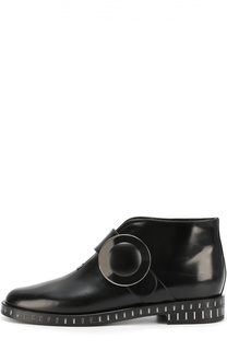 Кожаные ботинки с круглой пряжкой Giorgio Armani