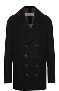 Двубортное пальто из смеси шерсти и кашемира Burberry Brit