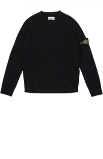Шерстяной пуловер с нашивкой на рукаве Stone Island