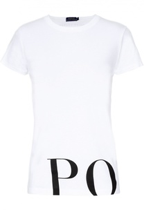 Хлопковая футболка с контрастной надписью Polo Ralph Lauren
