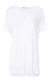 Удлиненная футболка с V-образным вырезом и накладным карманом T by Alexander Wang
