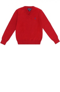 Хлопковый пуловер с логотипом бренда Polo Ralph Lauren