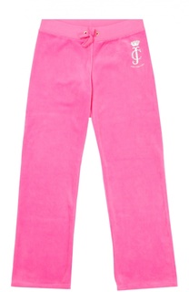 Велюровые брюки с логотипом бренда Juicy Couture