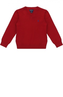 Хлопковый пуловер с логотипом бренда Polo Ralph Lauren