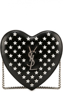 Сумка Small Love Heart с кристаллами в виде звезд Saint Laurent