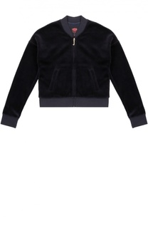 Велюровый кардиган на молнии с вышивкой на спинке Juicy Couture