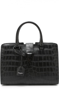 Сумка Monogram Baby Cabas с тиснением под крокодила Saint Laurent