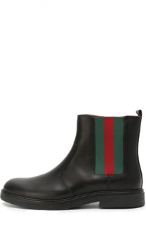 Кожаные челси с боковой молнией Gucci