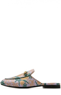 Текстильные сабо Princetown с принтом Gucci