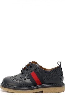 Кожаные дерби с брогированием Gucci