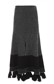 Вязаная юбка с разрезом и декоративной отделкой Proenza Schouler