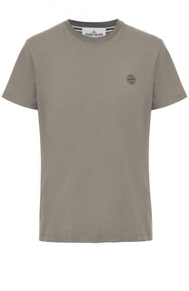 Хлопковая футболка с принтом на спине Stone Island