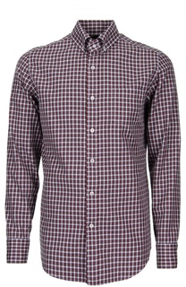 Рубашка в клетку с воротником button down Tom Ford
