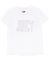 Футболка прямого кроя со стразами Juicy Couture