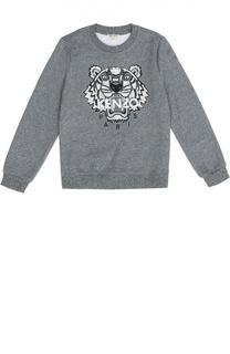 Хлопковый свитшот с принтом и пайетками Kenzo