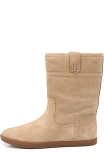 Замшевые полусапоги с прострочкой Tory Burch