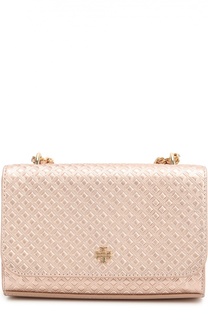 Сумка Marion из металлизированной кожи с тиснением Tory Burch