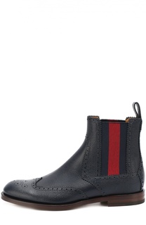 Кожаные челси Strand с брогированием Gucci