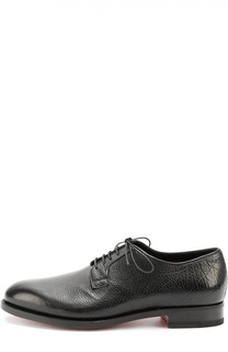 Классические дерби из кожи с тиснением Santoni