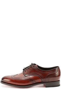 Кожаные дерби с брогированием Santoni