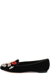 Замшевые лоферы с декором Alexander McQueen