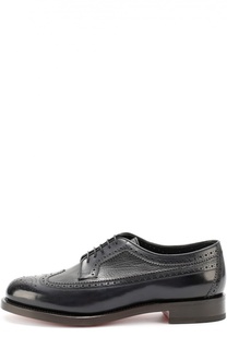 Кожаные дерби с брогированием Santoni