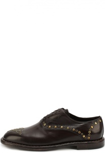 Кожаные дерби Marsala с заклепками Dolce &amp; Gabbana