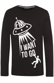 Хлопковый лонгслив с принтом Frankie Morello