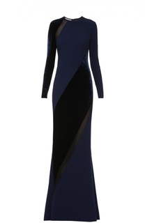 Платье в пол с длинным рукавом и бархатными вставками Stella McCartney