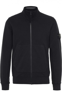 Хлопковая толстовка на молнии с воротником-стойкой Stone Island