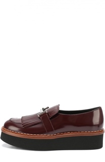 Кожаные лоферы с декором на платформе Tod’s
