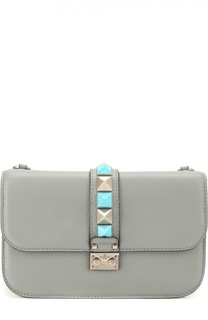 Сумка Glam Lock medium с шипами из бирюзы Valentino