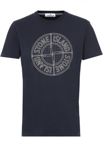Хлопковая футболка с принтом Stone Island